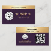 Carte De Visite Concepteur de design moderne Code QR (Devant / Derrière)