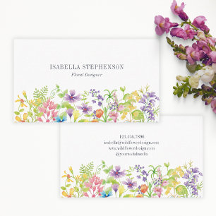 Carte De Visite Concepteur de fleurs de sauvage de fleur de style 