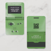 Carte De Visite Concepteur de jeux pour console de jeu rétro verte (Devant / Derrière)