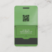 Carte De Visite Concepteur de jeux pour console de jeu rétro verte (Dos)