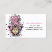 Carte De Visite Concepteur de jeux vidéo de fille de gamer (Dos)