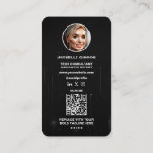 Carte De Visite Concepteur de logiciels Ingénieur Black Silver Mod (Dos)