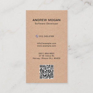 Carte De Visite Concepteur de logiciels texture Kraft Style