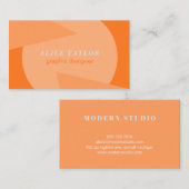 Carte De Visite Concepteur de maisons monochromes orange géométriq (Devant / Derrière)