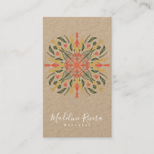 Carte De Visite Concepteur de mandala de verdure de fleuriste de b