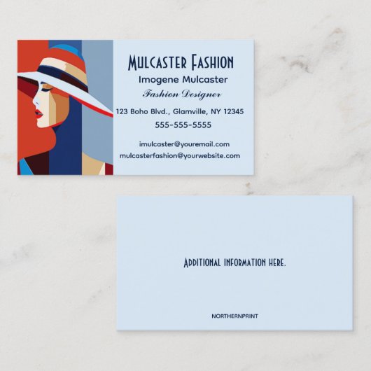 Carte De Visite Concepteur de mode modifiable (Devant / Derrière)