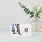Carte De Visite Concepteur de mode QR Code affaires Glam Chic Or C (Debout devant)