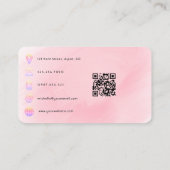 Carte De Visite Concepteur de mode rose et or Code QR (Dos)