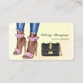 Carte De Visite Concepteur de mode rose et or Code QR Entreprise C (Devant)