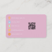 Carte De Visite Concepteur de mode rose et or Code QR Entreprise C (Dos)