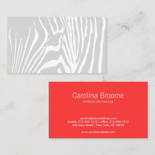Carte De Visite Concepteur de modèles Zebra Abstrait (Devant / Derrière)