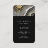 Carte De Visite Concepteur de Motifs en marbre noir moderne (Dos)