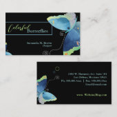 Carte De Visite Concepteur de papillons bleus Sassy (Devant / Derrière)