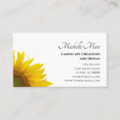 Carte De Visite Concepteur de paysage botanique de tournesol simpl (Devant)