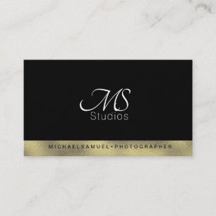 Carte De Visite Concepteur de photographie monochrome minimaliste 