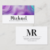 Carte De Visite Concepteur de salon de coiffure intérieur Marble W (Devant / Derrière)