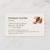 Carte De Visite Concepteur de tablettes de chocolat de fève à barr (Dos)