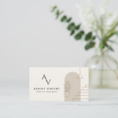 Carte De Visite Concepteur d'intérieur beige Minimal Luxe (Debout devant)