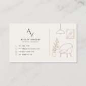 Carte De Visite Concepteur d'intérieur beige Minimal Luxe (Dos)