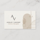 Carte De Visite Concepteur d'intérieur beige Minimal Luxe (Devant)