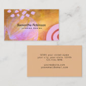 Carte De Visite Concepteur d'intérieur Brown rose orange unique (Devant / Derrière)