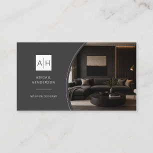 Carte De Visite Concepteur d'intérieur de code QR photo de luxe