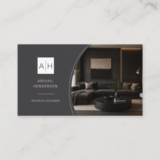 Carte De Visite Concepteur d'intérieur de code QR photo de luxe (Devant)