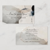 Carte De Visite Concepteur d'intérieur de formes d'aquarelle Abstr (Devant / Derrière)