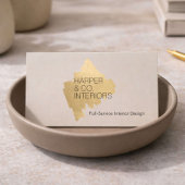 Carte De Visite Concepteur d'intérieur de luxe Logo abstrait or
