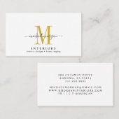 Carte De Visite Concepteur d'intérieur de script moderne simple En (Devant / Derrière)