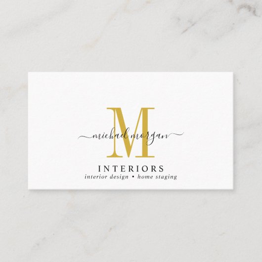 Carte De Visite Concepteur d'intérieur de script moderne simple En (Devant)