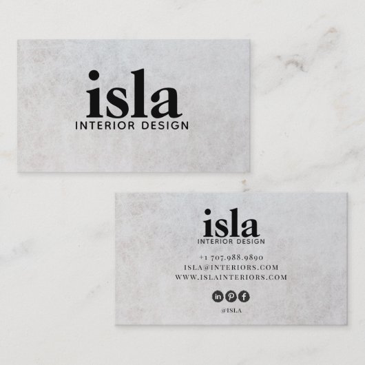 Carte De Visite Concepteur d'intérieur de texture de pierre modern (Devant / Derrière)