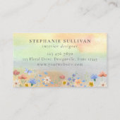 Carte De Visite Concepteur d'intérieur Fleur sauvage aquarelle (Dos)