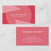 Carte De Visite Concepteur d'intérieur géométrique moderne rose ro (Devant / Derrière)