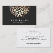 Carte De Visite Concepteur d'intérieur moderne Black and Gold Sphe (Devant / Derrière)