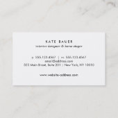 Carte De Visite Concepteur d'intérieur moderne Black and Gold Sphe (Dos)