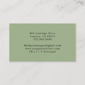 Carte De Visite Concepteur d'intérieur moderne simple écriture ver (Dos)
