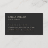 Carte De Visite Concepteur d'intérieur Monogramme Professionnel (Dos)