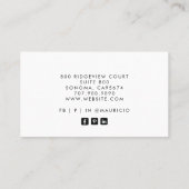 Carte De Visite Concepteur d'intérieur Motif de feuille de terre m (Dos)