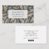 Carte De Visite Concepteur d'intérieur Motif de feuille de terre m (Devant / Derrière)