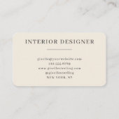 Carte De Visite Concepteur d'intérieur professionnel noir (Dos)