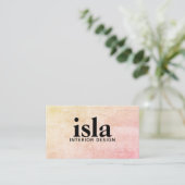 Carte De Visite Concepteur d'intérieur Texture Rose Pêche Douce (Debout devant)