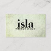Carte De Visite Concepteur d'intérieur Texture Sauge Douce (Devant)
