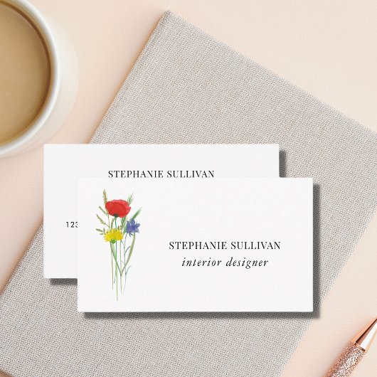 Carte De Visite Concepteur d'intérieur Wildflower