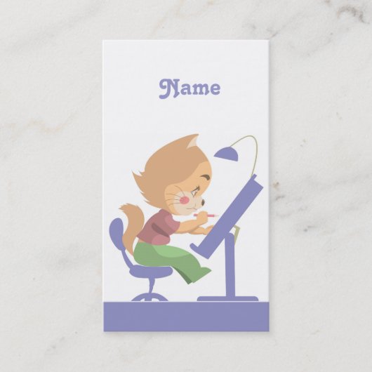 Carte De Visite Concepteur drôle de chat (Devant)