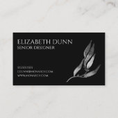 Carte De Visite Concepteur Feuille noir et blanc spectaculaire (Dos)