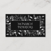 Carte De Visite Concepteur Feuille noir et blanc spectaculaire (Devant)