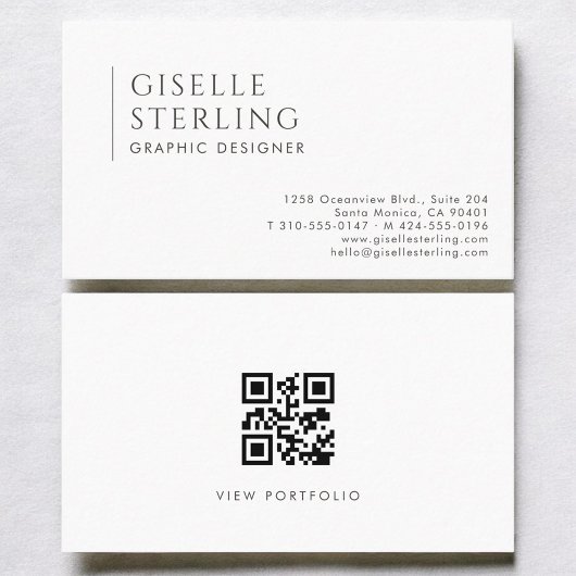 Carte De Visite Concepteur Graphique Code QR Professionnel Moderne