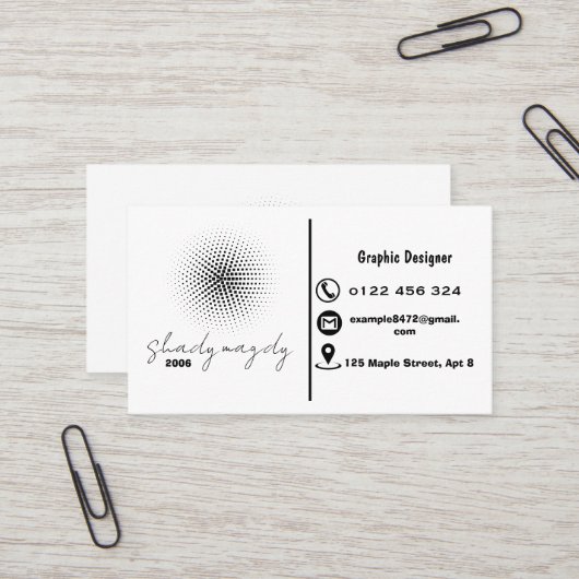 Carte De Visite Concepteur graphique créatif (Devant/Arrière en situation)