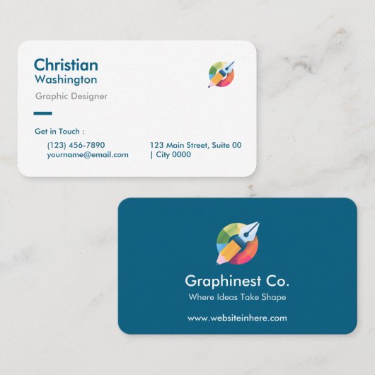 Carte De Visite Concepteur Graphique Créatif Professionnel Co Desi (Devant / Derrière)